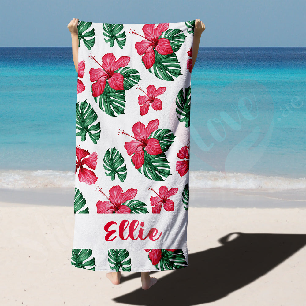 Personalised Towel - White Floral