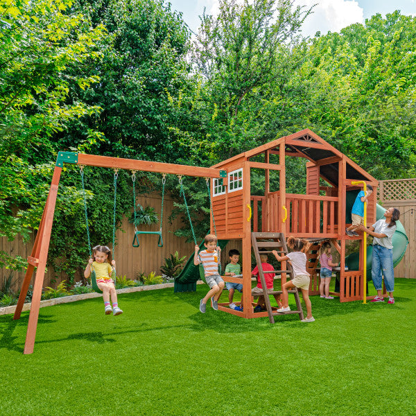 Boulder Bluff 2-in-1 Wooden Swing Set