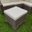 Outdoor Sectional Ottoman & Umbrella Set - Bear Brown & Beige