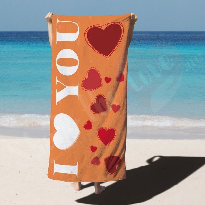 I Love You Beach Towel