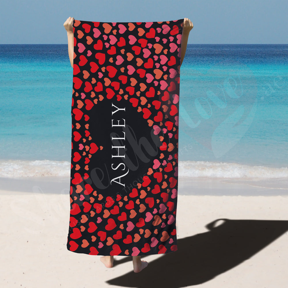 Personalised Towel - Hearts