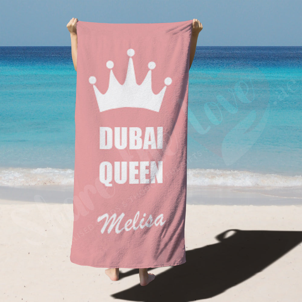 Personalised Towel - Crown Dubai Queen with Name