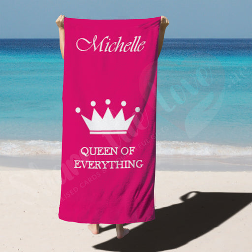 Personalised Towel - Queen of Everthing with Name