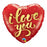 18" Red and Gold "I love you" Helium Balloon