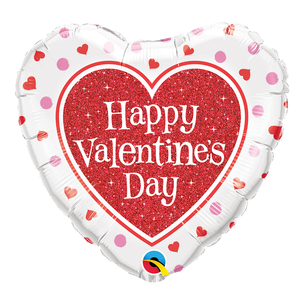 18" Glittery "Happy Vallentine's Day" Balloon