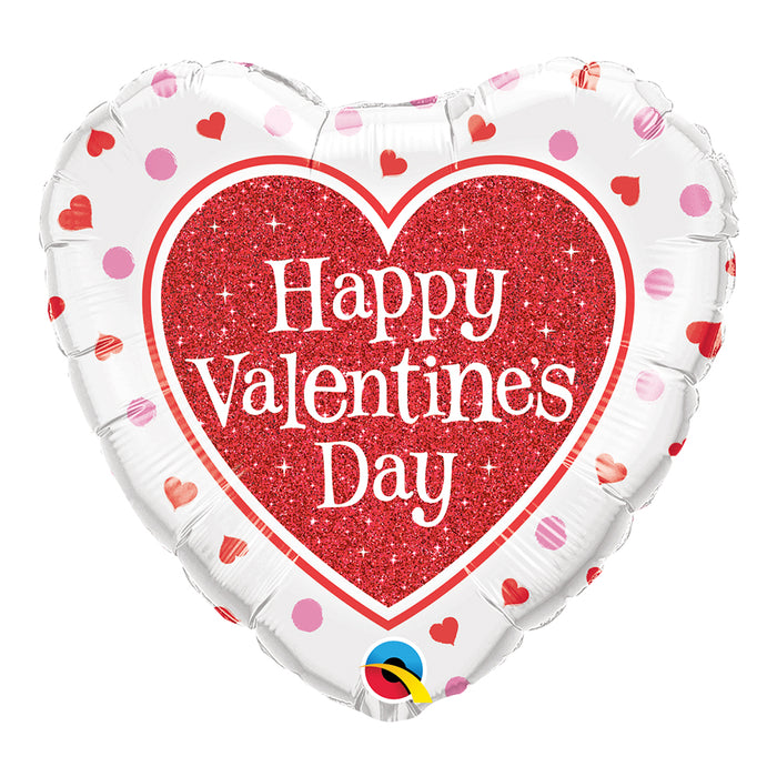 18" Glittery "Happy Vallentine's Day" Balloon