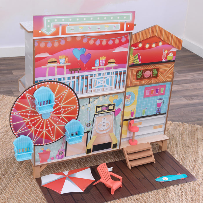 Ferris Wheel Fun Beach House Dollhouse with EZ Kraft Assembly™