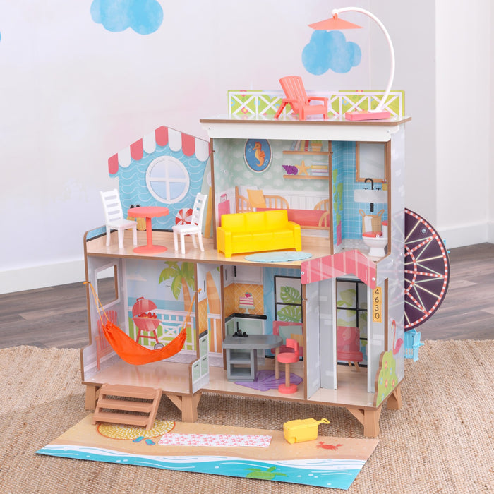 Ferris Wheel Fun Beach House Dollhouse with EZ Kraft Assembly™