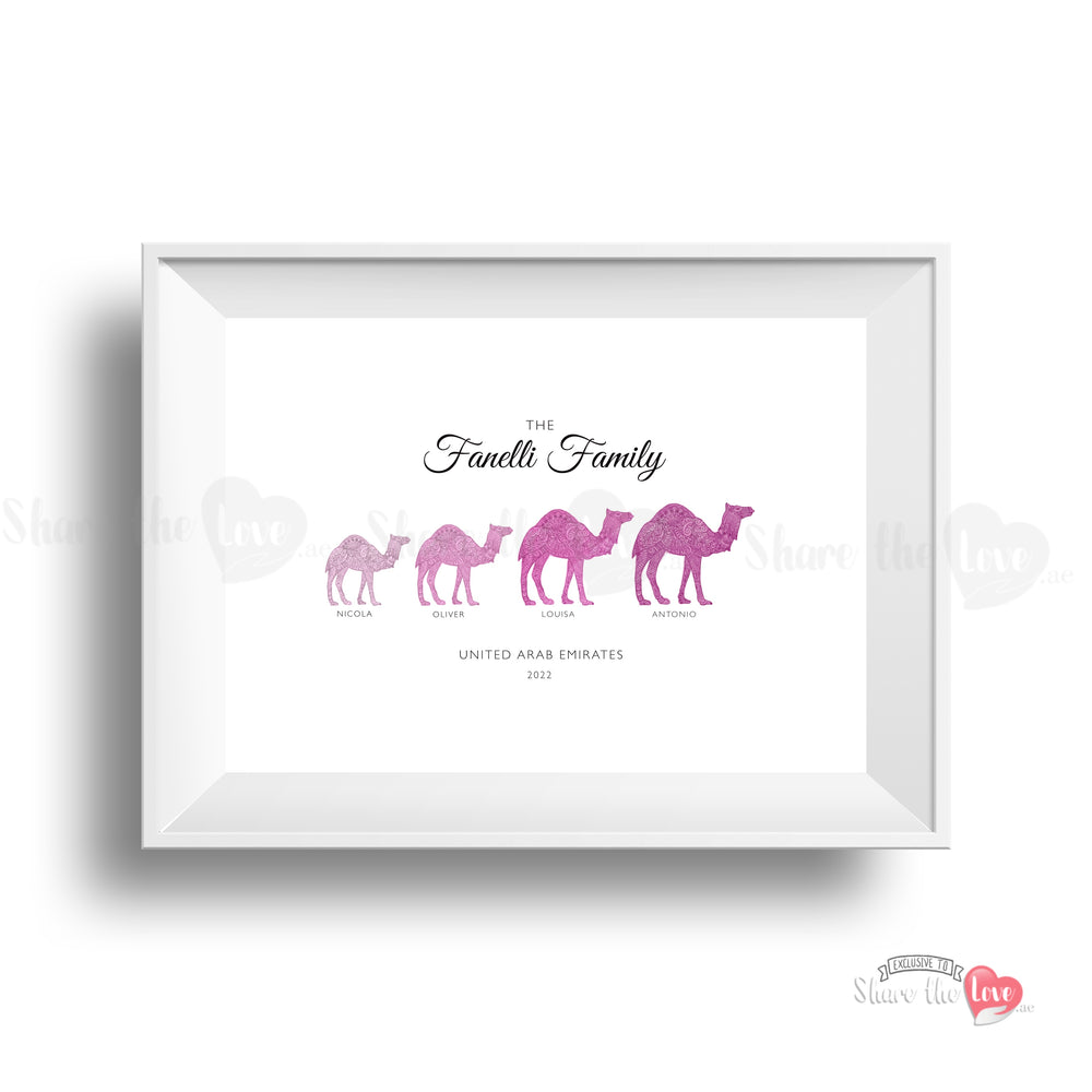 Mother's Day Family Camel Art Frame