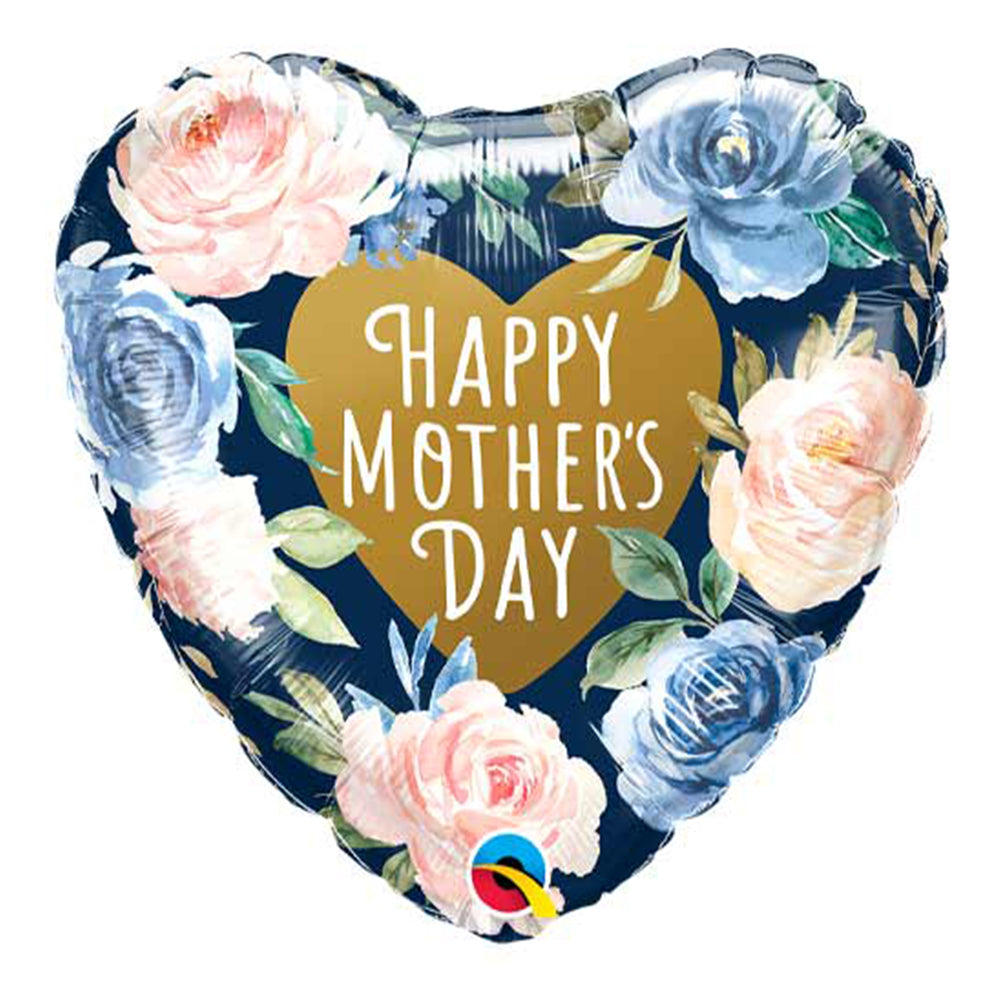 18" Pink and Blue Roses Happy Mother's day Balloon
