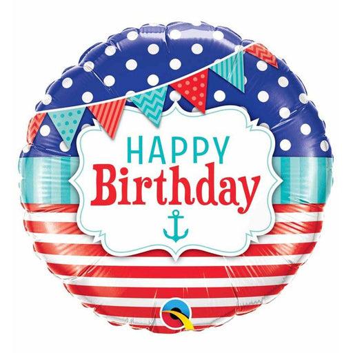 18" Foil Birthday Nautical & Pennants