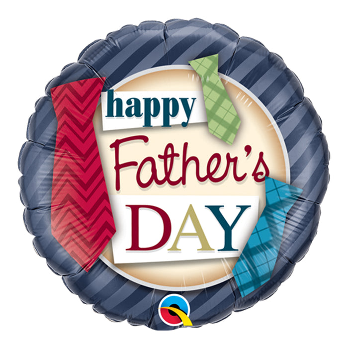 18" Happy Father's Day Tie Helium Balloon