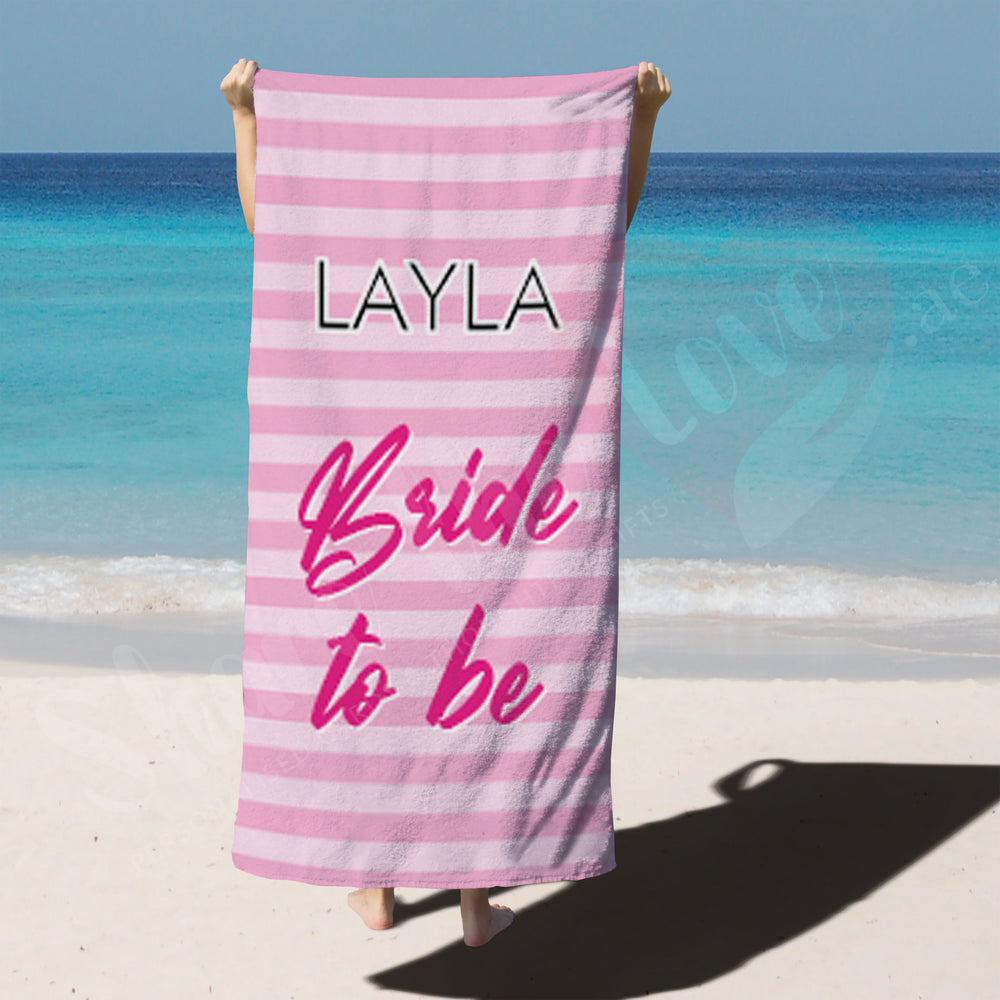 Personalised Towel - Bride to be with name