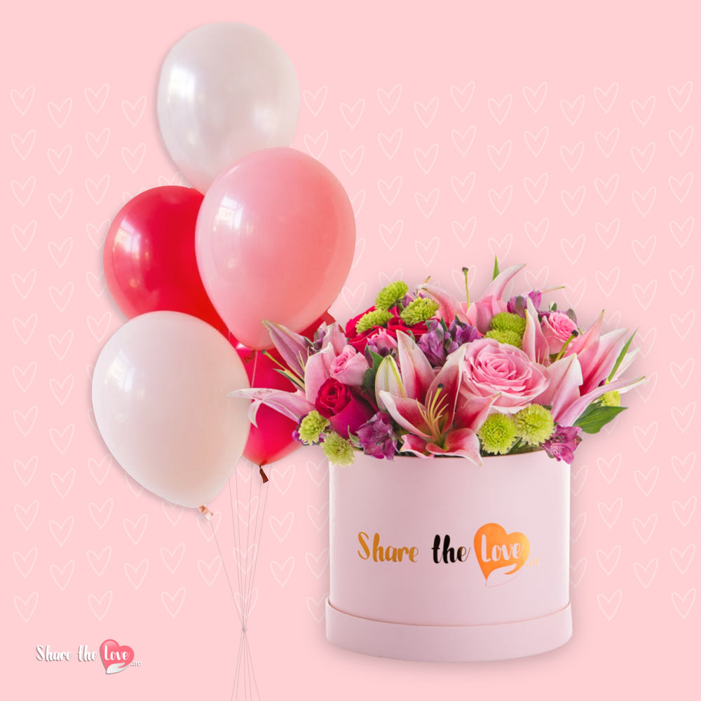 Affectionate Box & Balloons