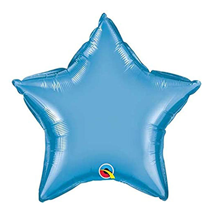 20" Foil Chrome Blue Star Balloon