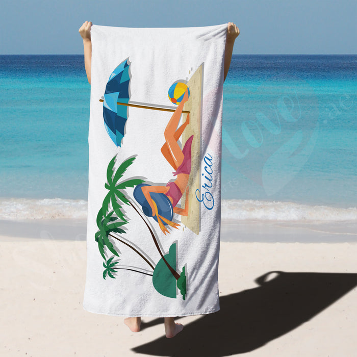 Personalised Towel - Lady on Beach