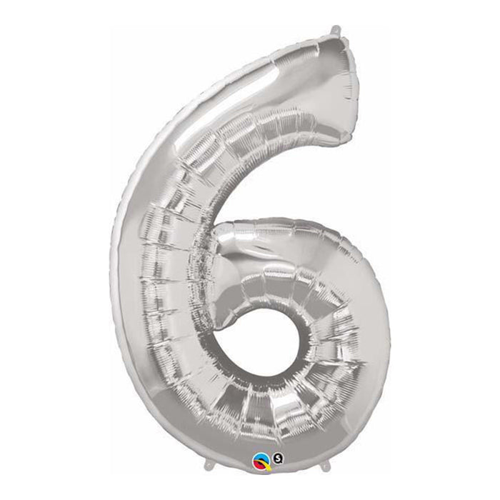 Silver Large Numbered Balloon (All Numbers Available)