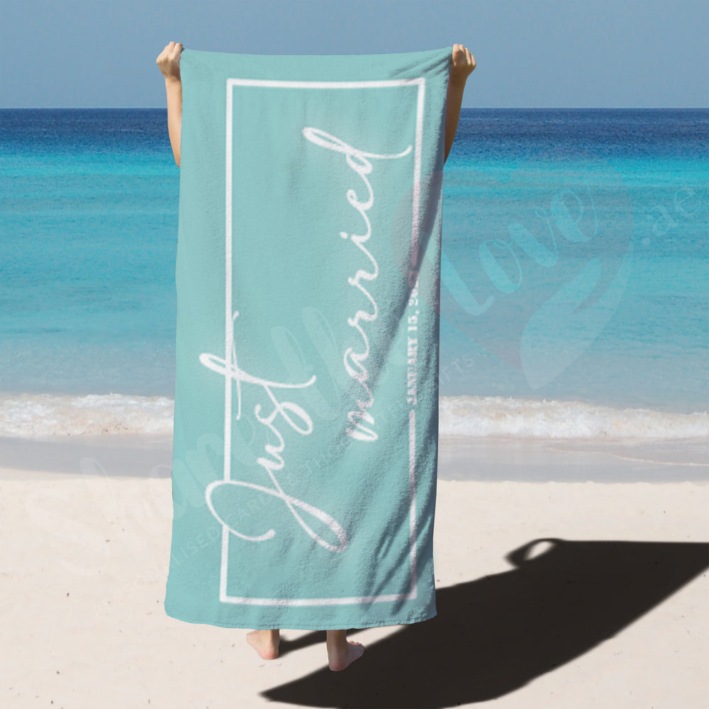 Personalised Towel - Just Married with Date