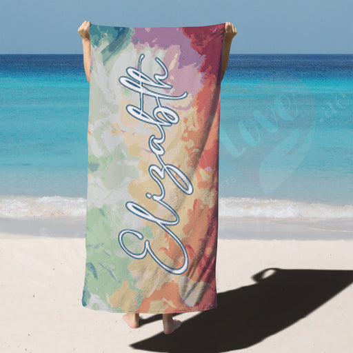 Personalised Towel - Watercolor with name