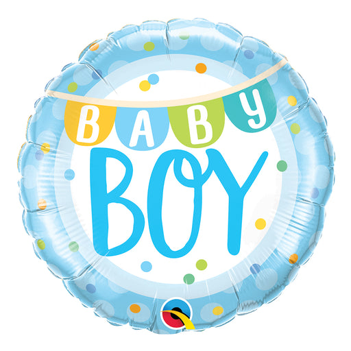 18" Foil Baby Boy Banner and Dots