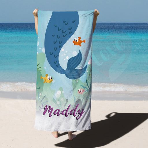 Personalised Towel - Underwater Wale Tale with fishes