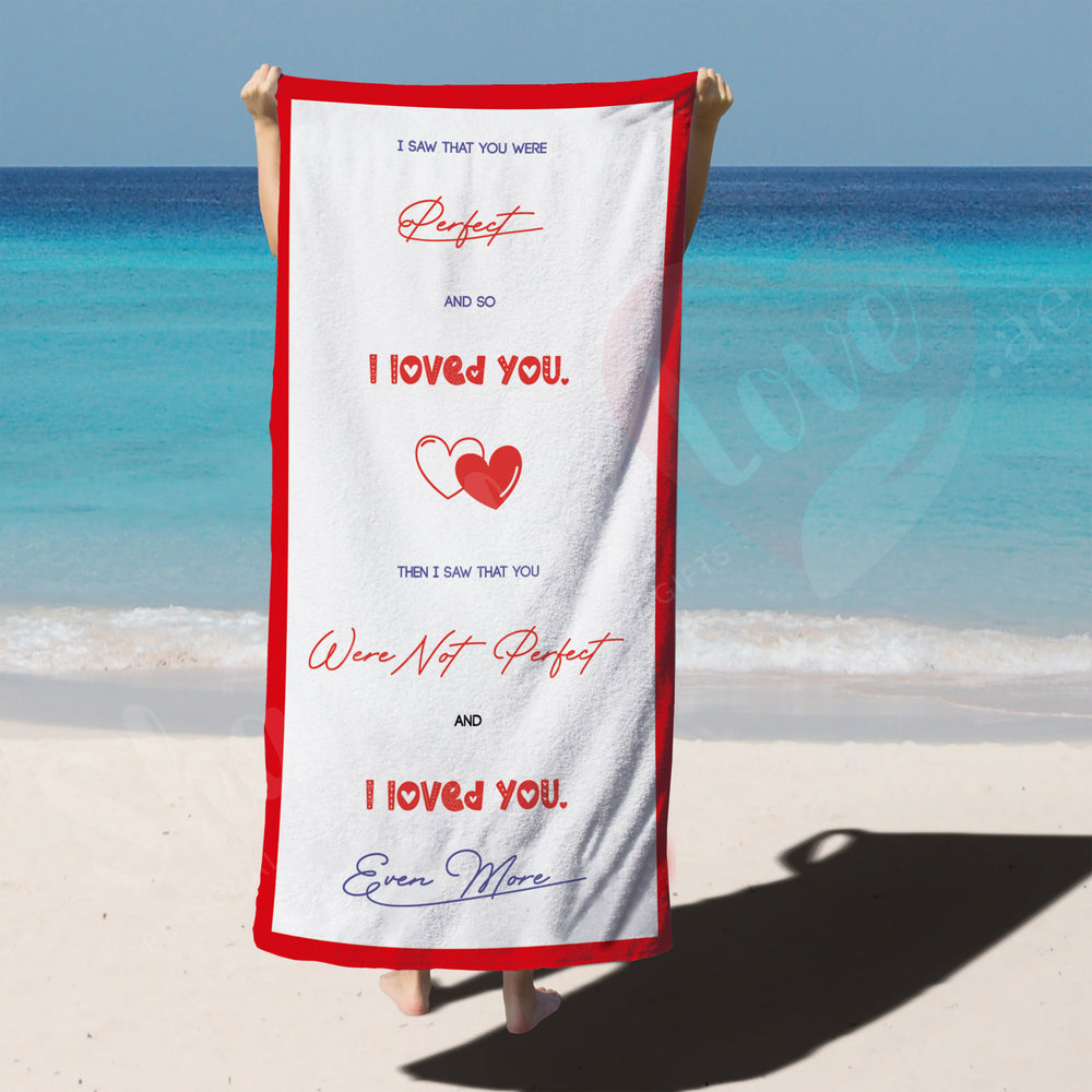 Love Message  Beach Towel