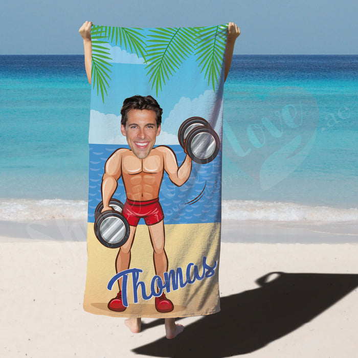 Personalised Towel - Man working out