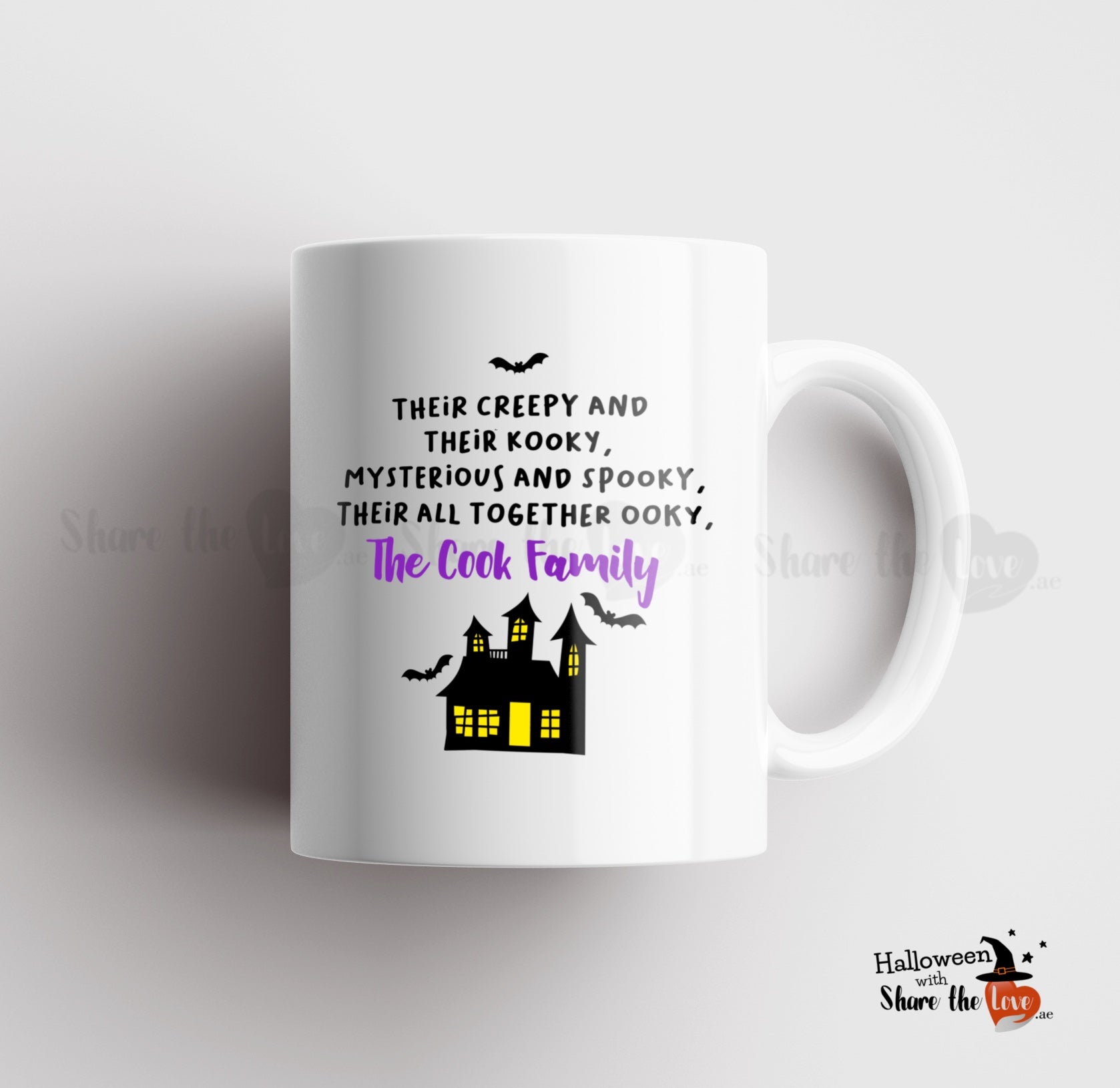 Personalised Hallooween Family Name Mug