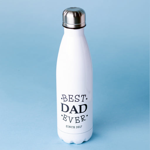 Best Dad Ever - Personalized Insulated Water Bottle - White 500ml
