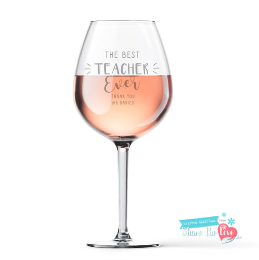 Best Teacher Wine Glass