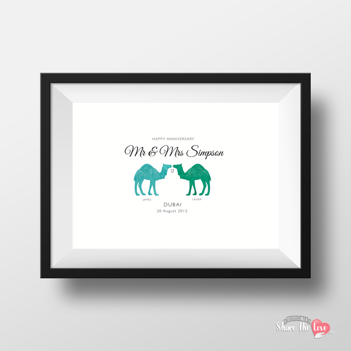 Camel Print Anniversary Art Frame