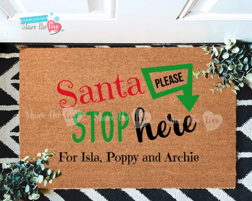 Christmas Doormat Santa Stop Here