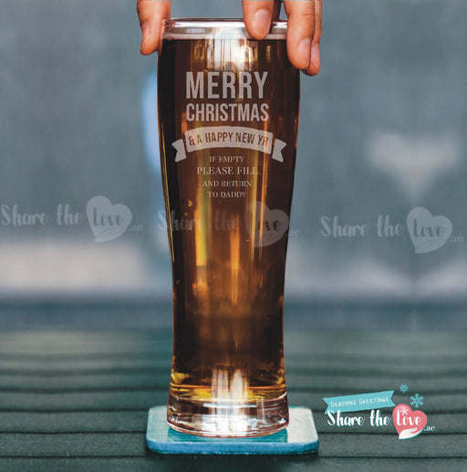 Merry Christmas Beer Glass