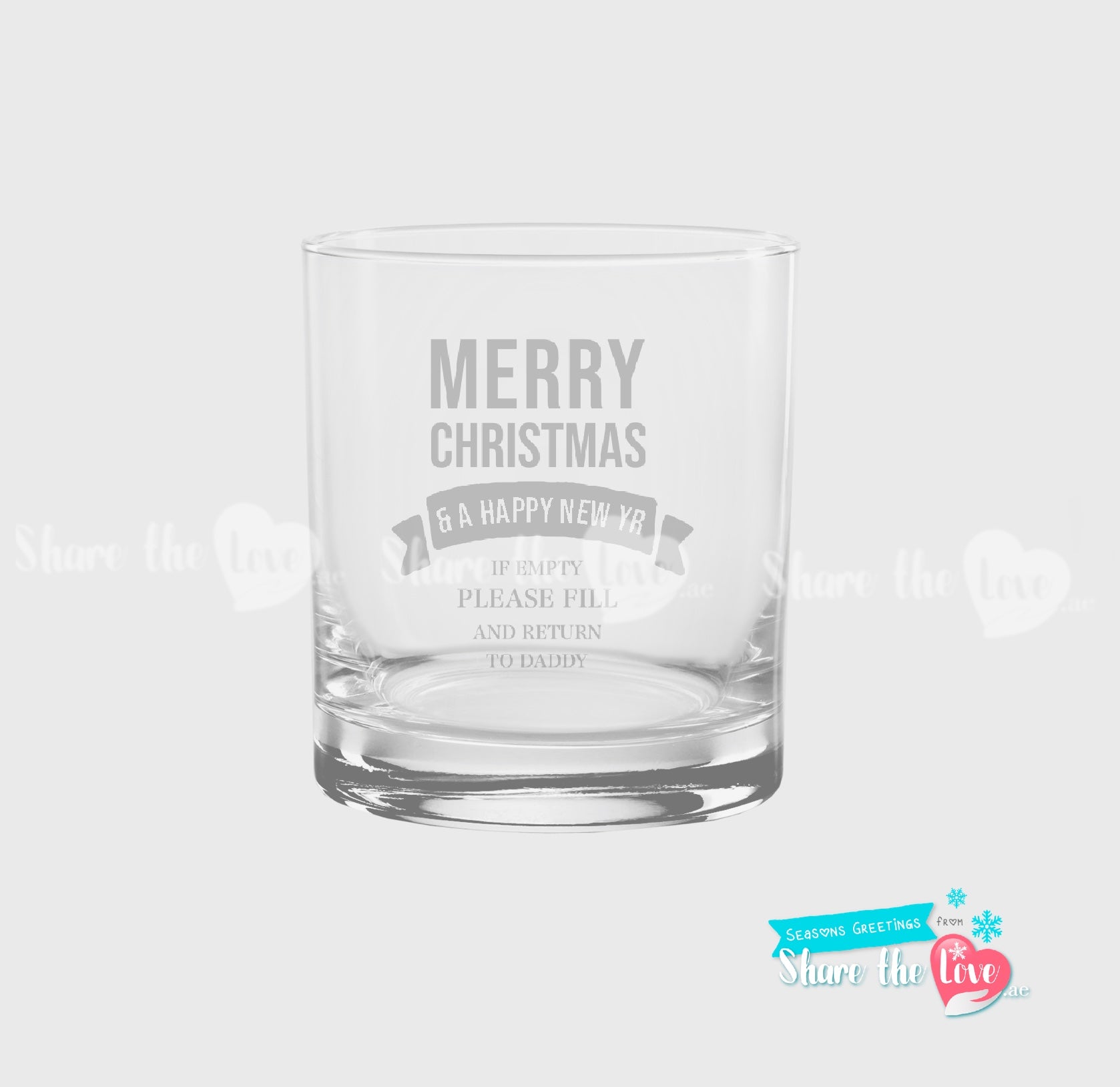 Merry Christmas Whiskey Glass