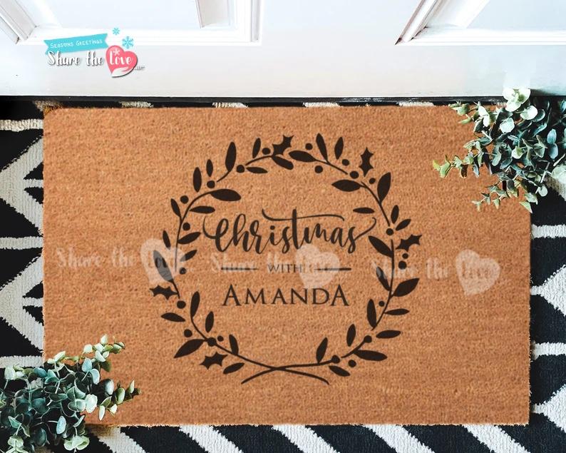 Christmas Wreath Doormat