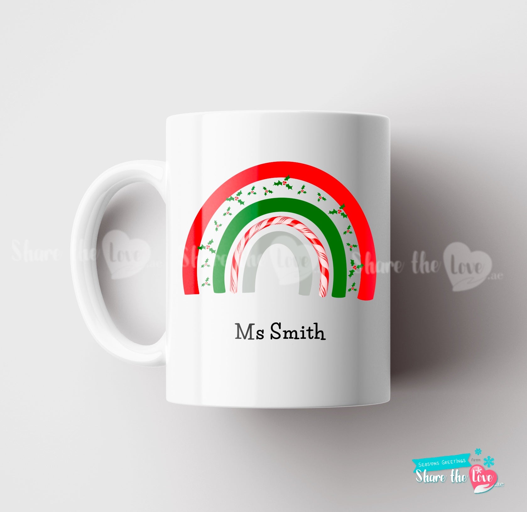 Christmas Rainbow Personalised Mug