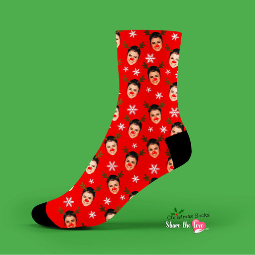 Rudolph The Red Nosed Reindeer Personalised Socks