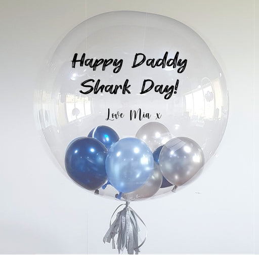 Blue & Chrome - Personalised Bubble Balloon