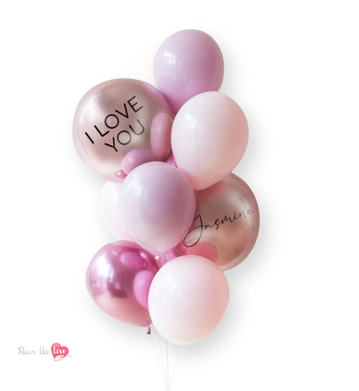 Deep Pink Orbs - Personalised Balloon Bouquet