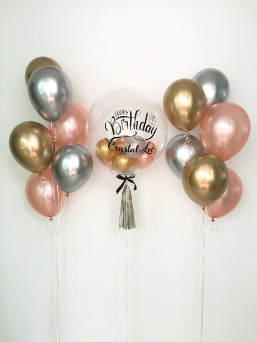 Deluxe Gold - Personalised Balloon Bouquet
