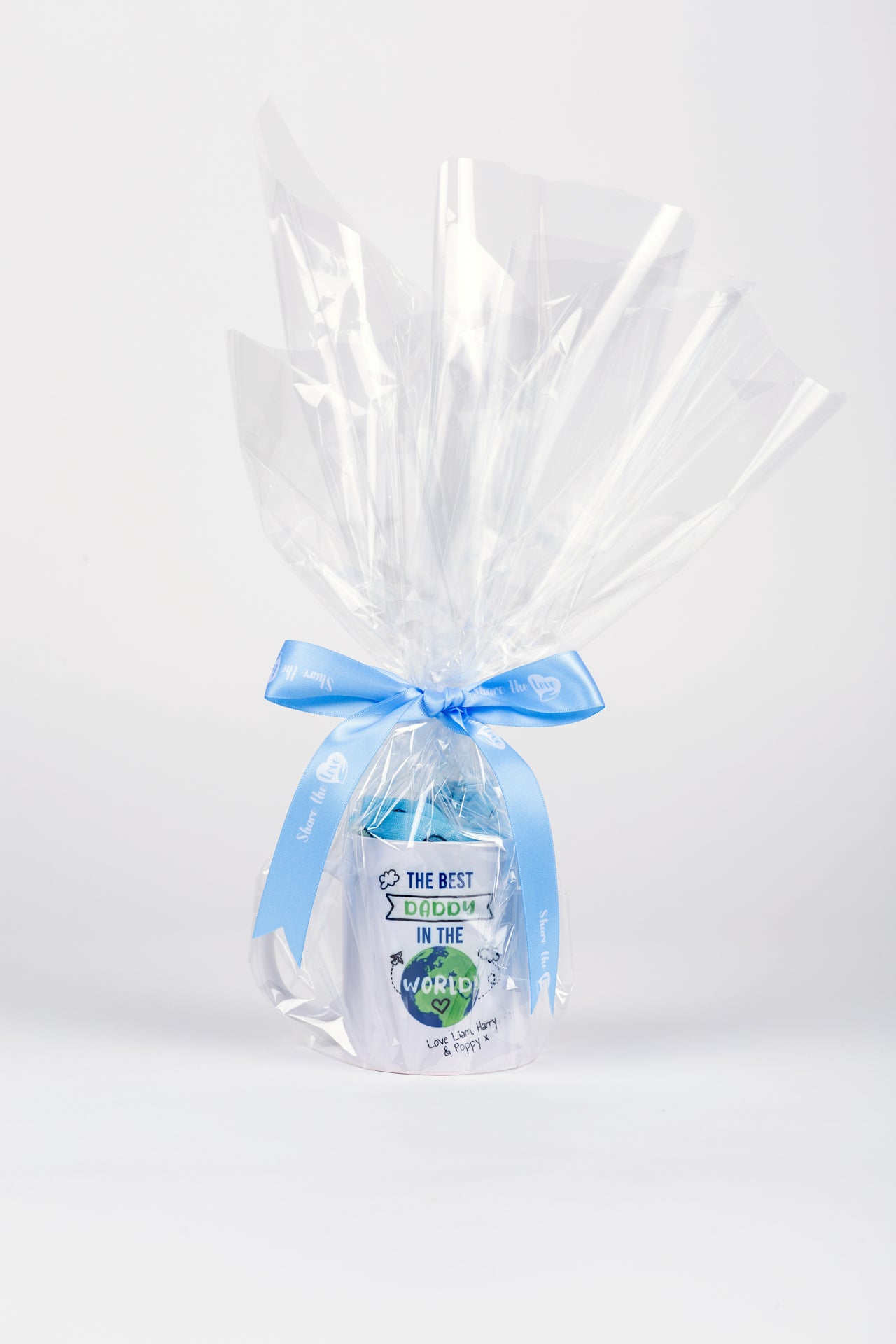 Father's Day Personalised Designer Mug & Socks - 2pc Wrapped Giftset