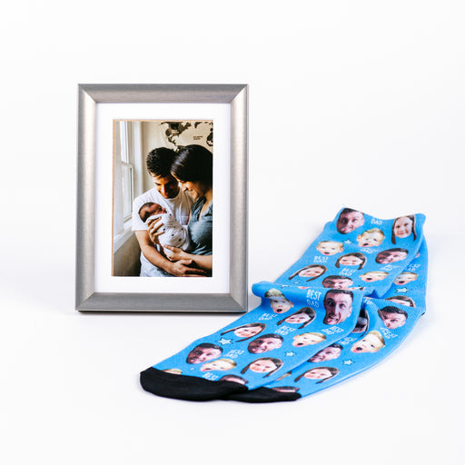 Father's Day Personalised Socks & Photo Frame Set