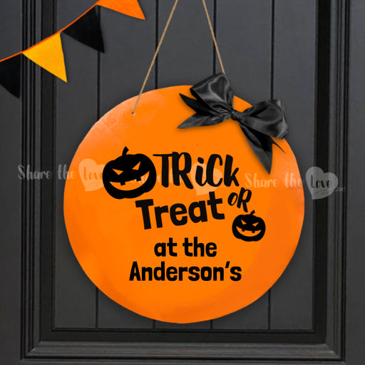 Personalised Trick Or Treat Family Door Design