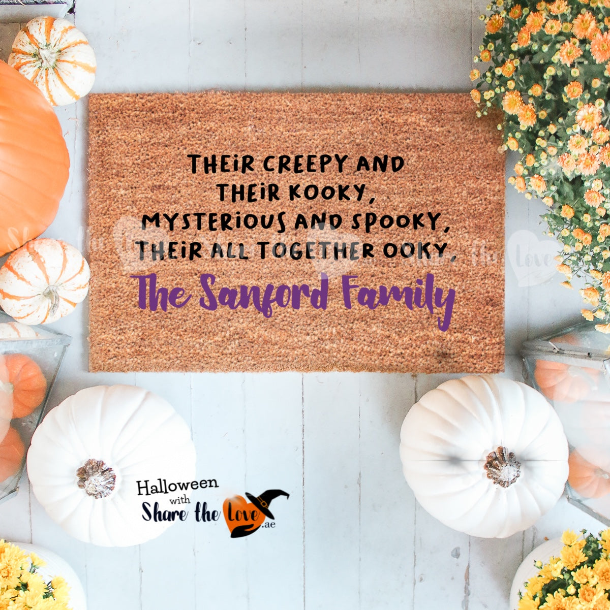 Adams Family Hallooween Doormat