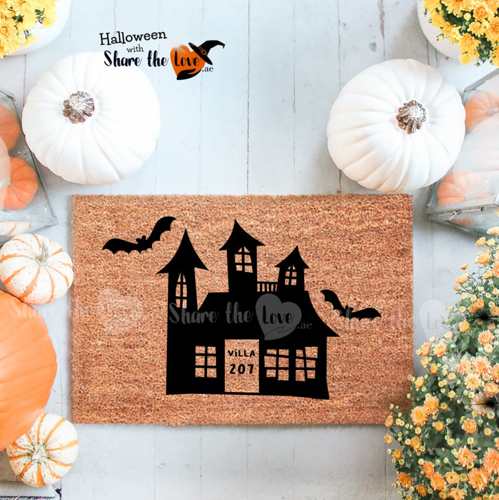 Haunted House Halloween Doormat