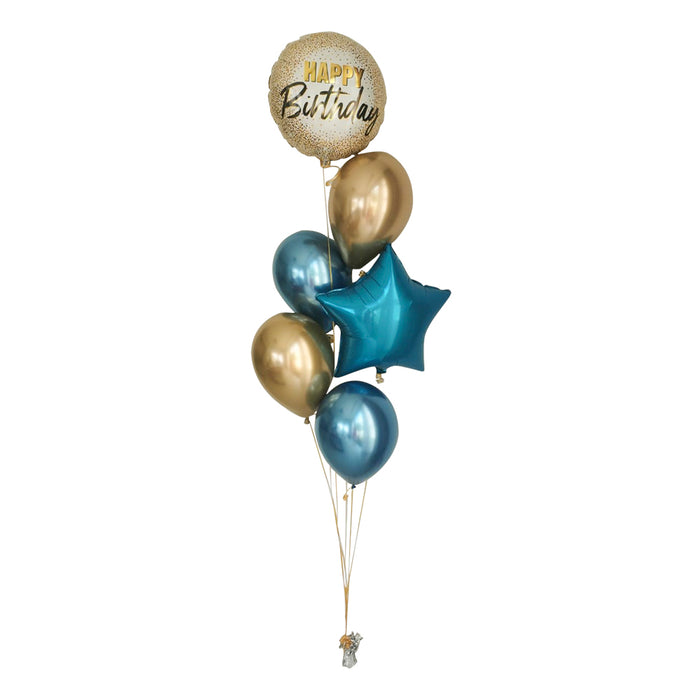 Six Balloon Bouquet-Two Foil & Four Latex Helium Balloons Choose any colour of your choice for all occasions