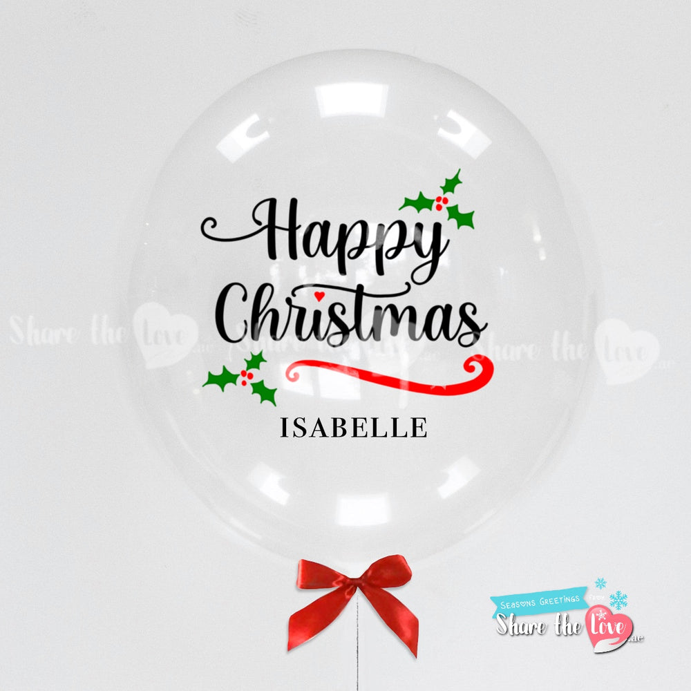 Happy Christmas Personalised Bubble Balloon