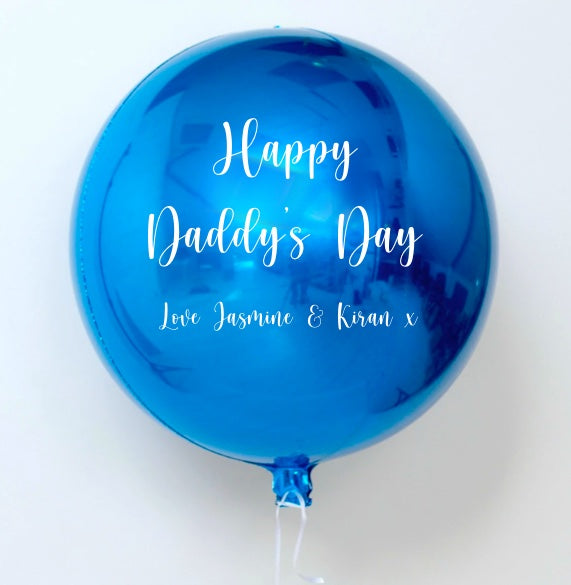 Fathers Day Blue Orb - Personalised Balloon