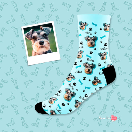 Your Pet Personalised Socks Aqua Blue