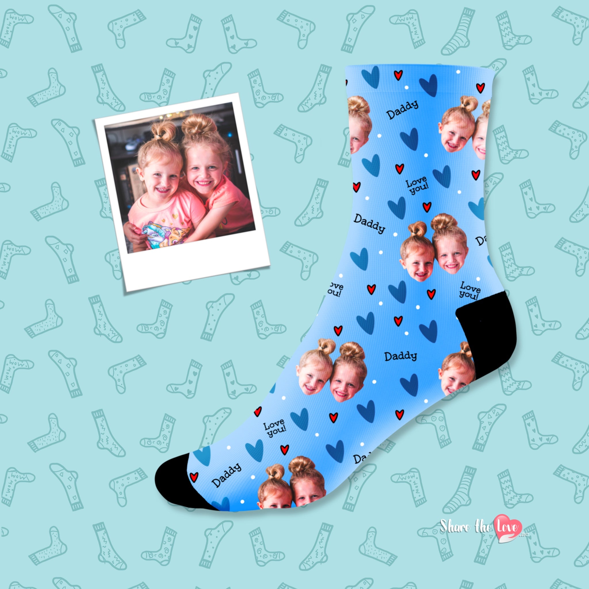 Love You Daddy Personalised Socks